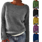 Women's Sweater Solid Color Static Version Basic Style Round Neck - StepByStepNow