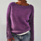 Women's Sweater Solid Color Static Version Basic Style Round Neck - StepByStepNow