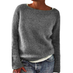 Women's Sweater Solid Color Static Version Basic Style Round Neck - StepByStepNow