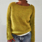Women's Sweater Solid Color Static Version Basic Style Round Neck - StepByStepNow