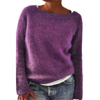 Women's Sweater Solid Color Static Version Basic Style Round Neck - StepByStepNow