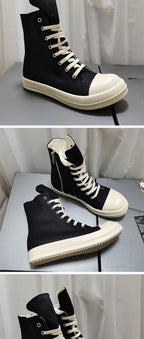 YETTIES Unisex High - Top Canvas Sneakers - Thick Sole Zip - Up Summer Shoes | StepbyStepNow - StepByStepNow