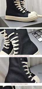 YETTIES Unisex High - Top Canvas Sneakers - Thick Sole Zip - Up Summer Shoes | StepbyStepNow - StepByStepNow