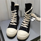 YETTIES Unisex High - Top Canvas Sneakers - Thick Sole Zip - Up Summer Shoes | StepbyStepNow - StepByStepNow