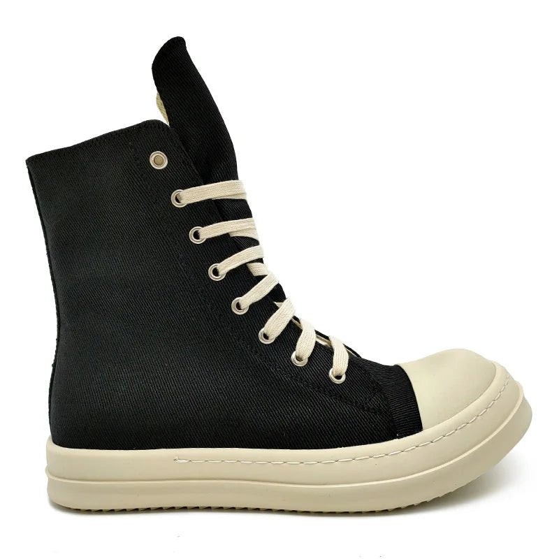 YETTIES Unisex High - Top Canvas Sneakers - Thick Sole Zip - Up Summer Shoes | StepbyStepNow - StepByStepNow