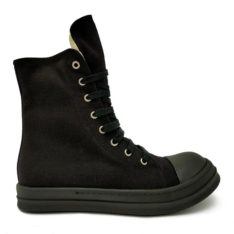YETTIES Unisex High - Top Canvas Sneakers - Thick Sole Zip - Up Summer Shoes | StepbyStepNow - StepByStepNow