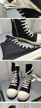 YETTIES Unisex High - Top Canvas Sneakers - Thick Sole Zip - Up Summer Shoes | StepbyStepNow - StepByStepNow