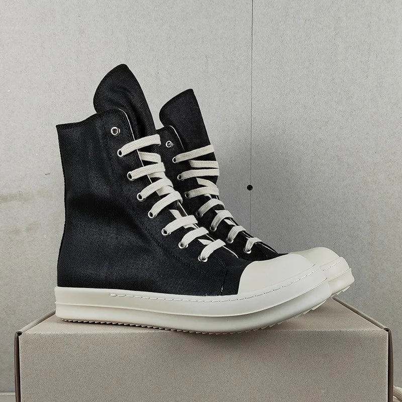 YETTIES Unisex High - Top Canvas Sneakers - Thick Sole Zip - Up Summer Shoes | StepbyStepNow - StepByStepNow