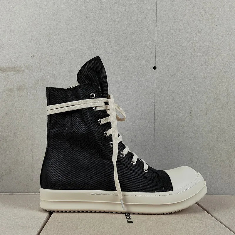 YETTIES Unisex High - Top Canvas Sneakers - Thick Sole Zip - Up Summer Shoes | StepbyStepNow - StepByStepNow