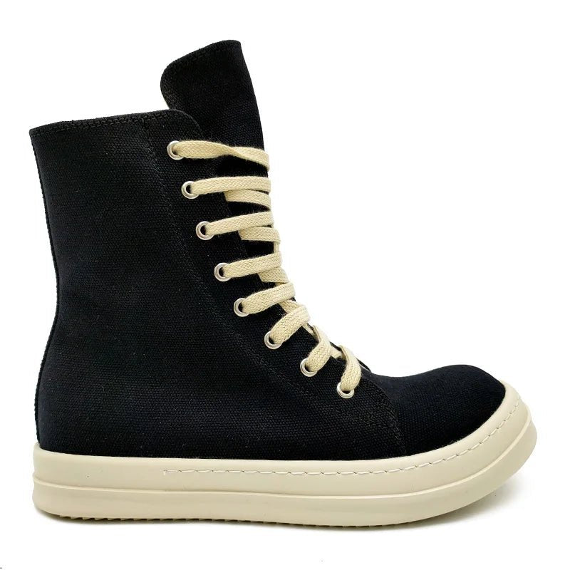 YETTIES Unisex High - Top Canvas Sneakers - Thick Sole Zip - Up Summer Shoes | StepbyStepNow - StepByStepNow