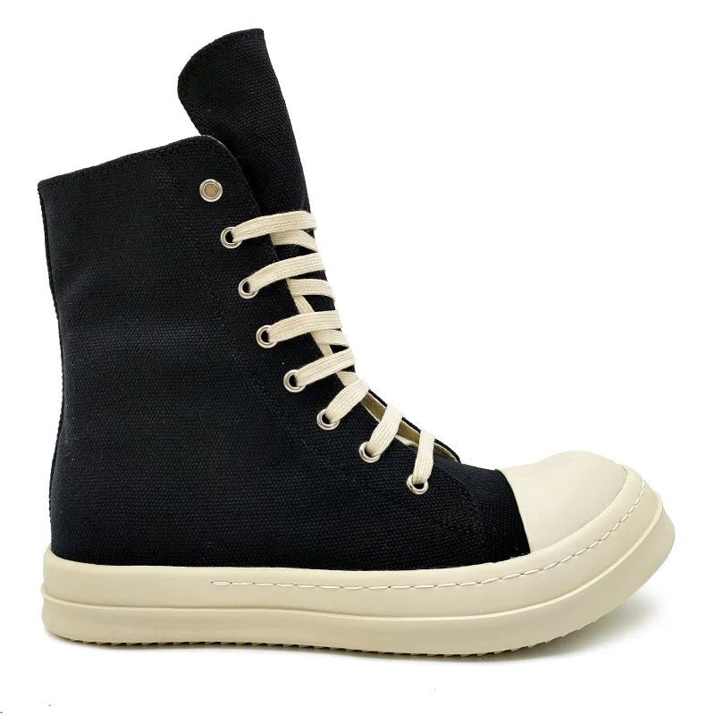 YETTIES Unisex High - Top Canvas Sneakers - Thick Sole Zip - Up Summer Shoes | StepbyStepNow - StepByStepNow