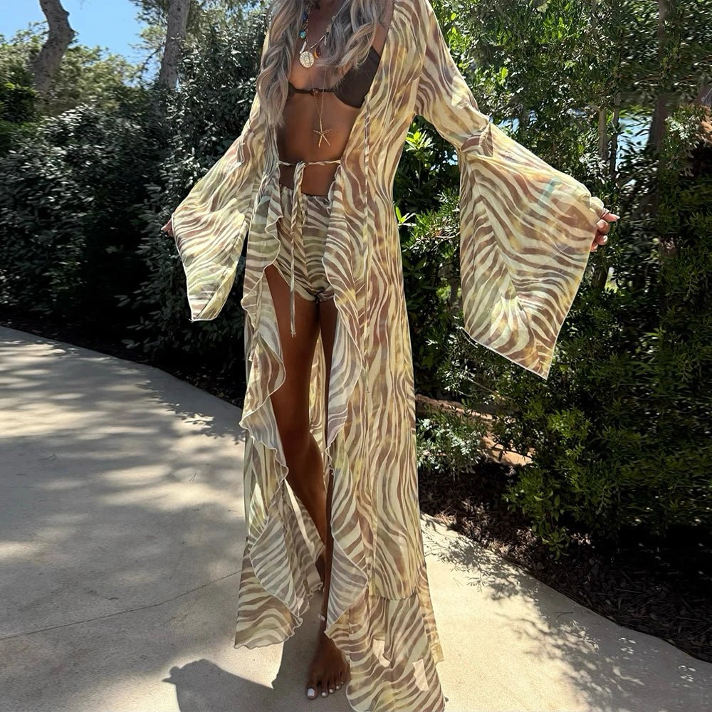 Zebra print 3 Pieces Micro Bikini 2026 Sexy Swimsuit Women Swimwear Biquini Female Bodysuit Bathing Suits Cover Up Long Skirt - StepByStepNow