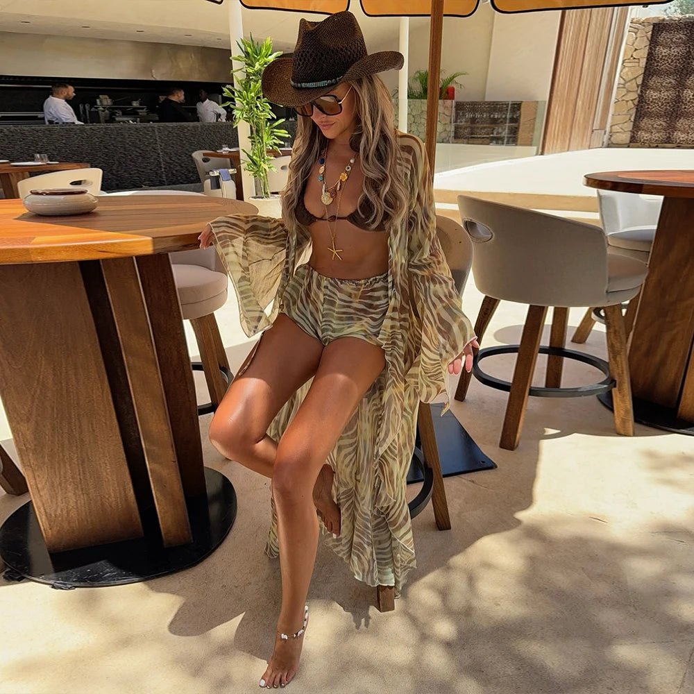 Zebra print 3 Pieces Micro Bikini 2026 Sexy Swimsuit Women Swimwear Biquini Female Bodysuit Bathing Suits Cover Up Long Skirt - StepByStepNow